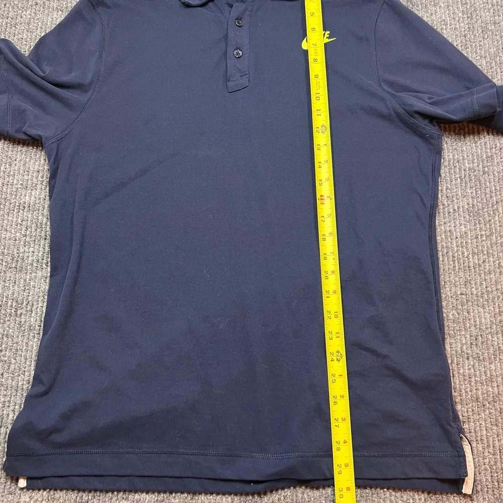 Nike Performance Mens Polo Shirt Large Blue Golf Tennis Short Sleeve 323930